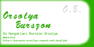 orsolya burszon business card